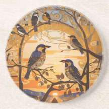 美しい抽象芸術の鳥の日の出の装飾