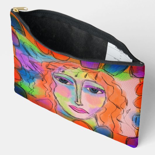 美しい抽象芸術アート アクセサリーポーチ (見開き)
