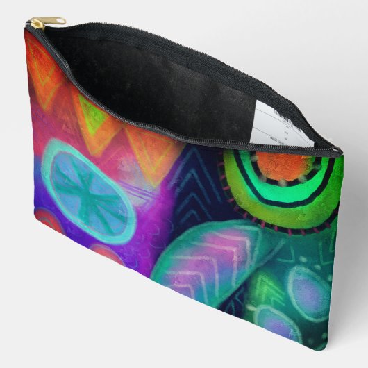 美しい抽象芸術アート アクセサリーポーチ (見開き)