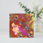 美しい抽象芸術アート |羽のある女性 カード (スタンド正面)