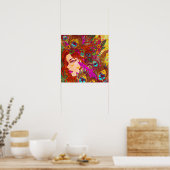 美しい抽象芸術アート |羽のある女性 ポスター (キッチン)