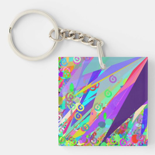美しい抽象芸術アールヌーボースタイルデザイン キーホルダー (正面)