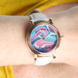 美しい抽象芸術エレガントバラ金ゴールドウォッチ 腕時計