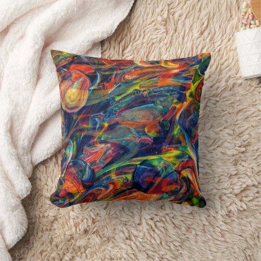 美しい抽象芸術カラフルアートワーク クッション (ブランケット)