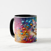 美しい抽象芸術キャットマグ マグカップ (正面左)