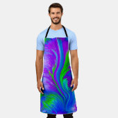 美しい抽象芸術クジャックフェザーエプロン エプロン (着用した状態)