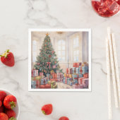 美しい抽象芸術クリスマスツリーのギフトのスタック スタンダードカクテルナプキン (インサイチュ)