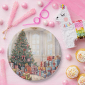 美しい抽象芸術クリスマスツリーのギフトのスタック ペーパープレート (パーティー)