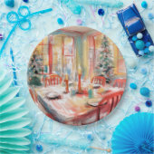 美しい抽象芸術クリスマスディナーテーブル設定 ペーパープレート (パーティー)