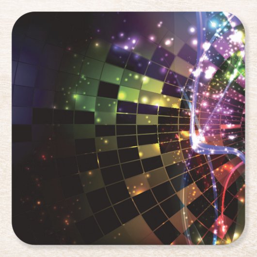 美しい抽象芸術コースターセット スクエアペーパーコースター (正面)