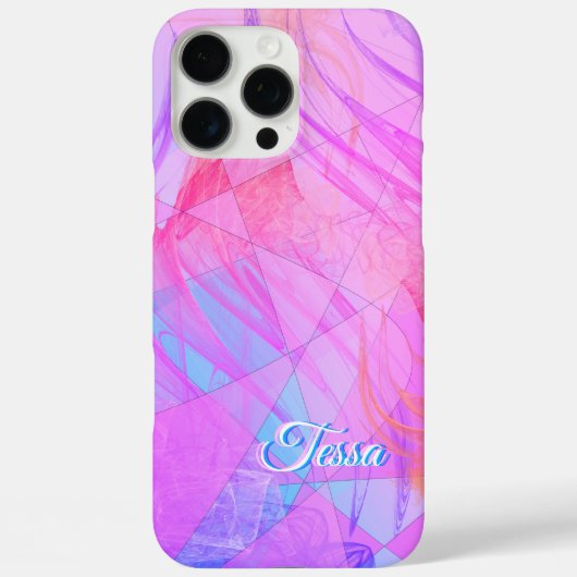 美しい抽象芸術シェード名前をカスタムするテンプレート Case-Mate iPhoneケース (裏面)