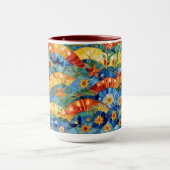 美しい抽象芸術シームレスパターンデザイン マグカップ (中央)