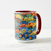 美しい抽象芸術シームレスパターンデザイン マグカップ (正面右)