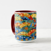 美しい抽象芸術シームレスパターンデザイン マグカップ (正面左)