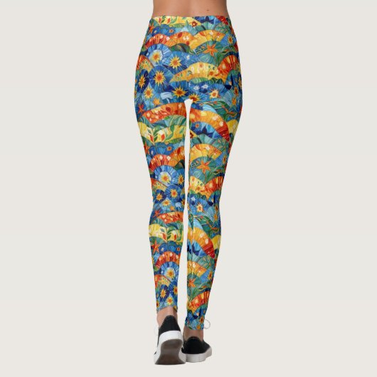 美しい抽象芸術シームレスパターンデザイン レギンス (裏面)