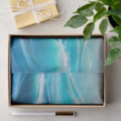 美しい抽象芸術ソフトブルー海スプラッシュ波 薄葉紙 (ギフト)