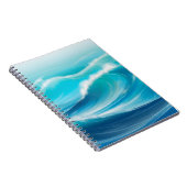 美しい抽象芸術ソフトブルー海波スプラッシュ ノートブック (右側)