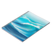 美しい抽象芸術ソフトブルー海波スプラッシュ ノートブック (左側)