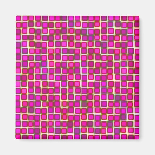 美しい抽象芸術タイル模様（ピンク） マグネット (正面)