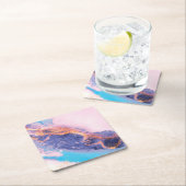 美しい抽象芸術テクスチャード水彩 スクエアペーパーコースター (インサイチュ)