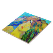 美しい抽象芸術デジタルポートレートの女性 タイル (側面)