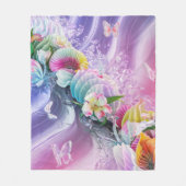 美しい抽象芸術フローラ花#10 フリースブランケット (正面)