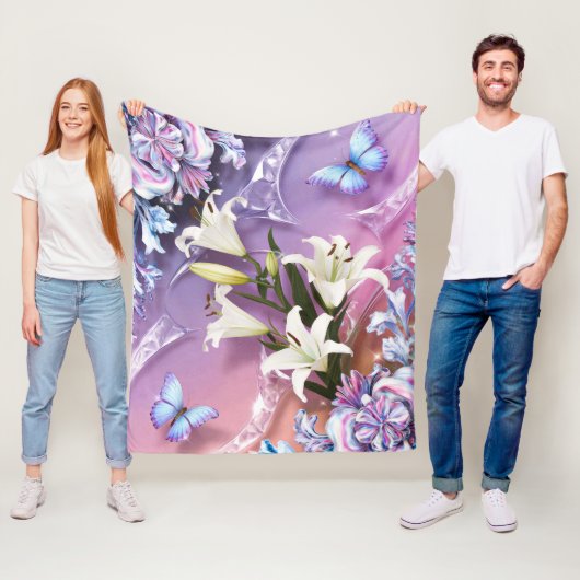 美しい抽象芸術フローラ花#11 フリースブランケット (インサイチュ)