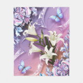 美しい抽象芸術フローラ花#11 フリースブランケット (正面)