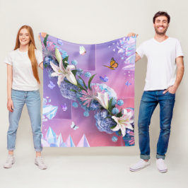 美しい抽象芸術フローラ花#12 フリースブランケット