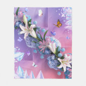 美しい抽象芸術フローラ花#12 フリースブランケット (正面)