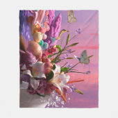 美しい抽象芸術フローラ花#1 フリースブランケット (正面)