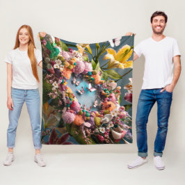 美しい抽象芸術フローラ花#2 フリースブランケット