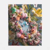 美しい抽象芸術フローラ花#2 フリースブランケット (正面)
