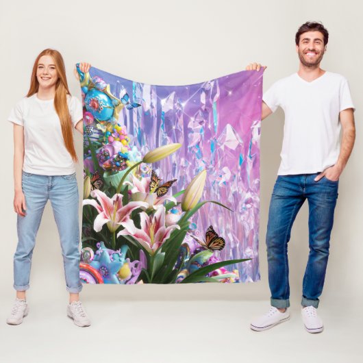 美しい抽象芸術フローラ花#4 フリースブランケット (インサイチュ)