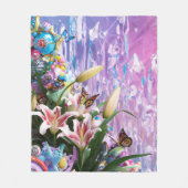 美しい抽象芸術フローラ花#4 フリースブランケット (正面)