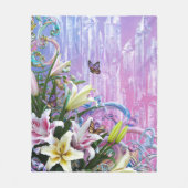 美しい抽象芸術フローラ花#5 フリースブランケット (正面)