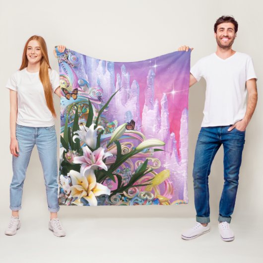 美しい抽象芸術フローラ花#6 フリースブランケット (インサイチュ)