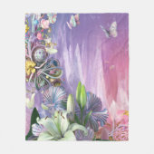 美しい抽象芸術フローラ花#7 フリースブランケット (正面)