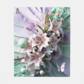 美しい抽象芸術フローラ花#8 フリースブランケット (正面)