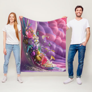 美しい抽象芸術フローラ花#9 フリースブランケット