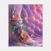 美しい抽象芸術フローラ花#9 フリースブランケット (正面)