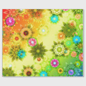 美しい抽象芸術フローラ ラッピングペーパー (フラット)