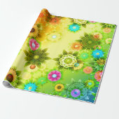 美しい抽象芸術フローラ ラッピングペーパー (アンロールド)