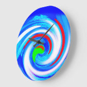 美しい抽象芸術ブルーアート ラージ壁時計 (傾斜)