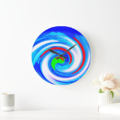 美しい抽象芸術ブルーアート ラージ壁時計 (ホーム)