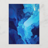 美しい抽象芸術ブルーモダン芸術的フルードアート ポストカード (正面)
