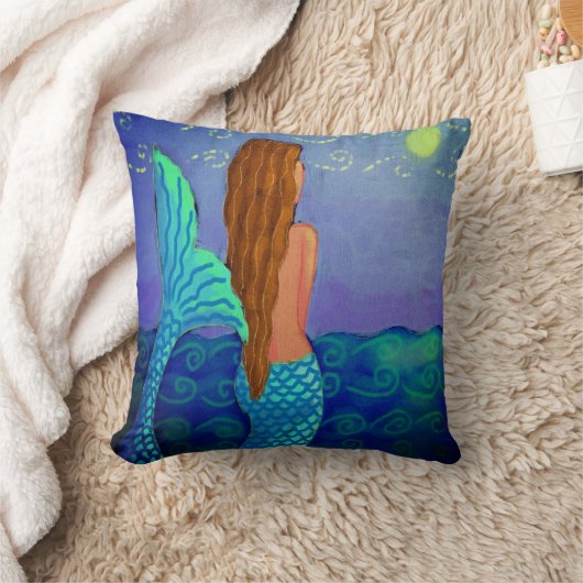 美しい抽象芸術マーメイド絵画ズ クッション (ブランケット)