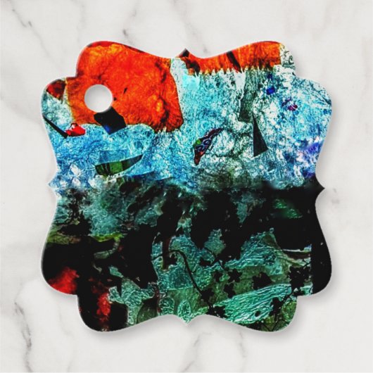 美しい抽象芸術メッセージカード、通常のエコテクスチャ フェイバータグ (正面)