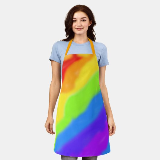 美しい抽象芸術レインボーデザイン- エプロン (着用した状態)