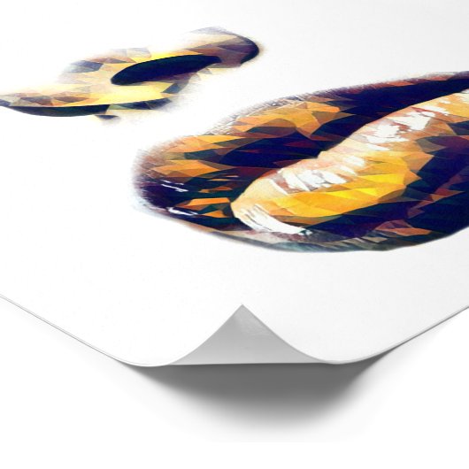 美しい抽象芸術女性顔金ゴールドメイクアップ美しい ポスター (角)